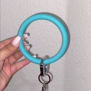 Turquoise Silicone O-ring Key Ring